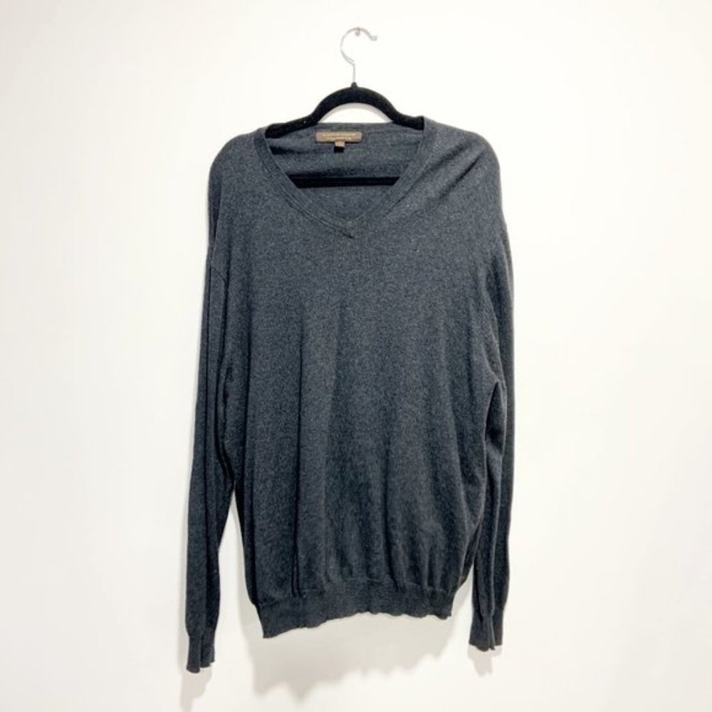Sebastian Cooper Dark grey Mens Cotton Cashmere Blend Sweater
